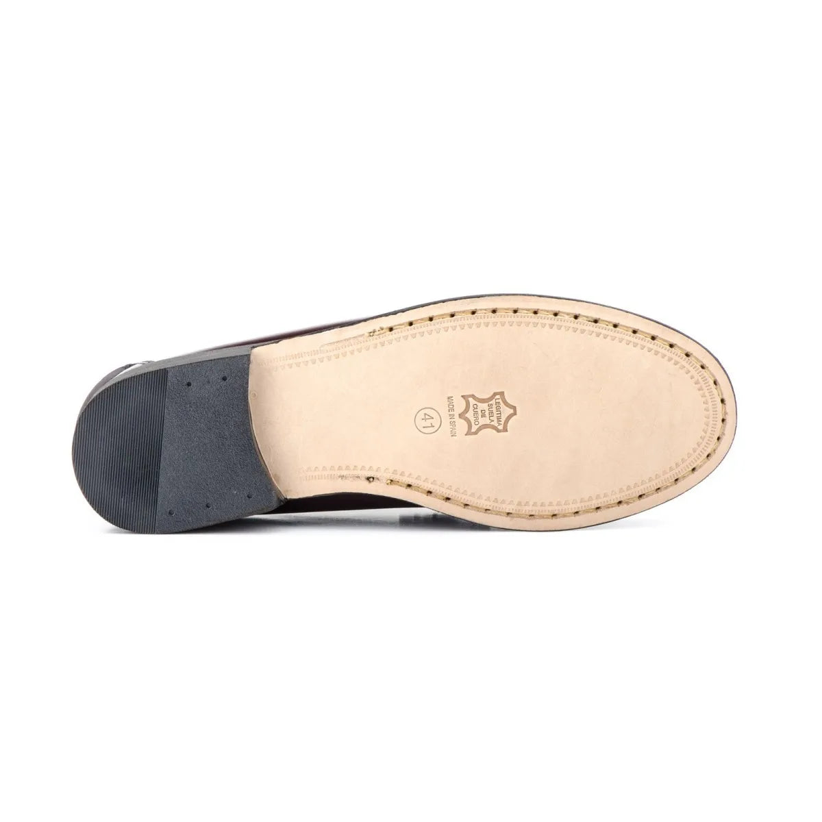 Zapato castellano con borlas de hombre marrón de piel