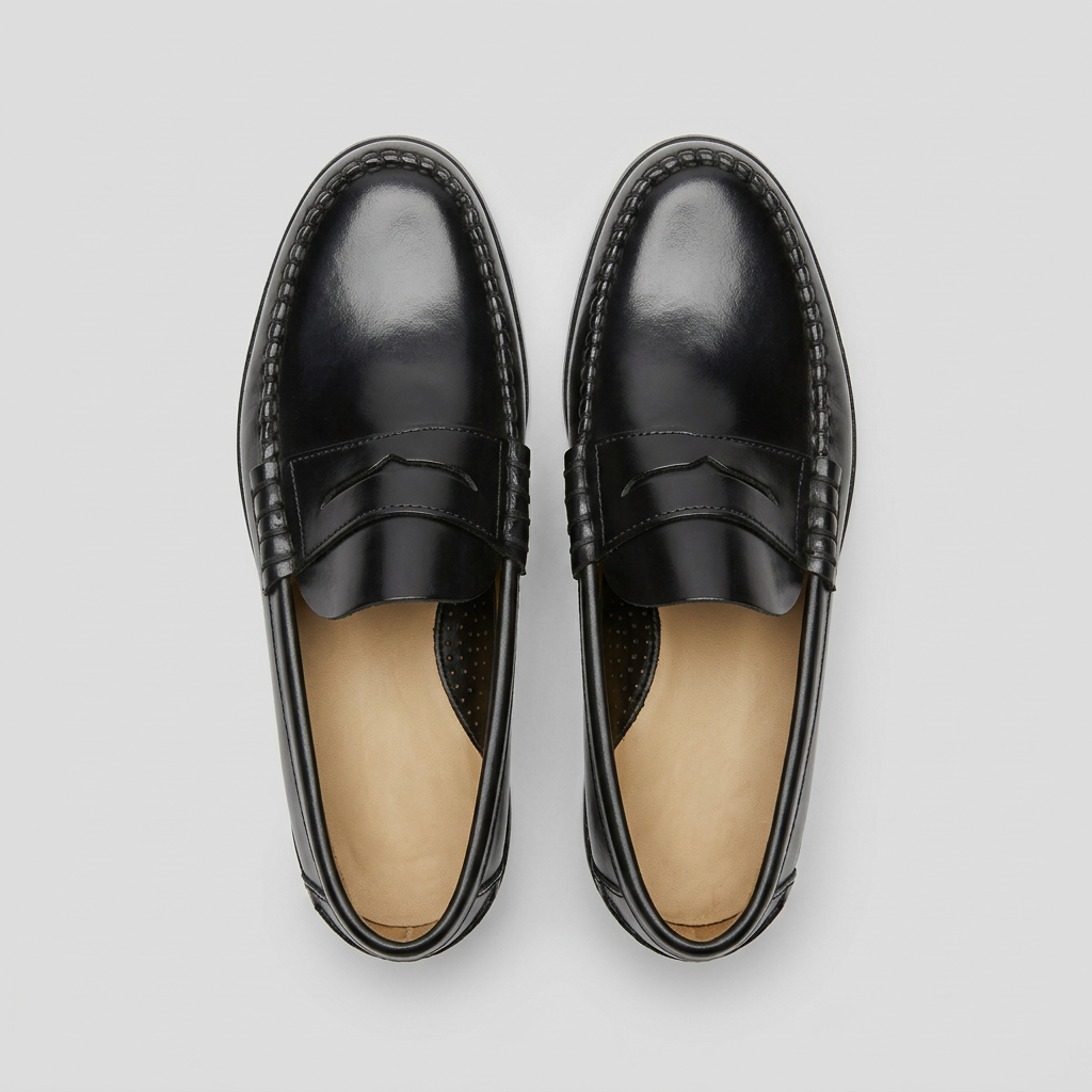 Zapato castellano de hombre negro de piel