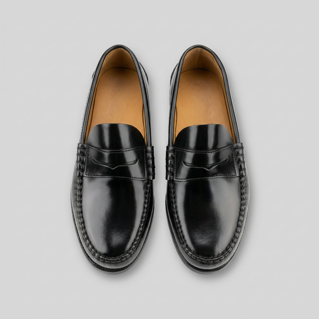 Zapato castellano de hombre negro de piel