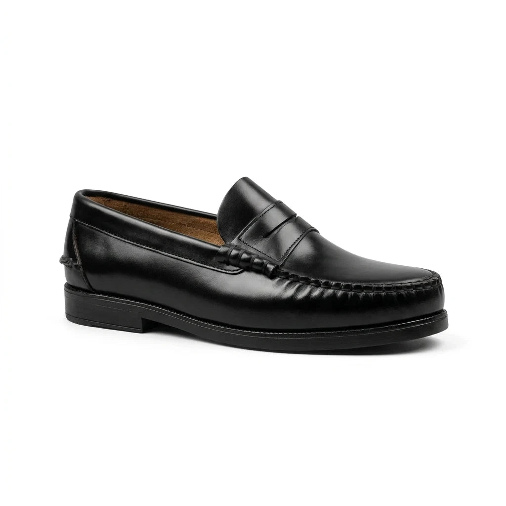Zapato castellano de hombre negro de piel
