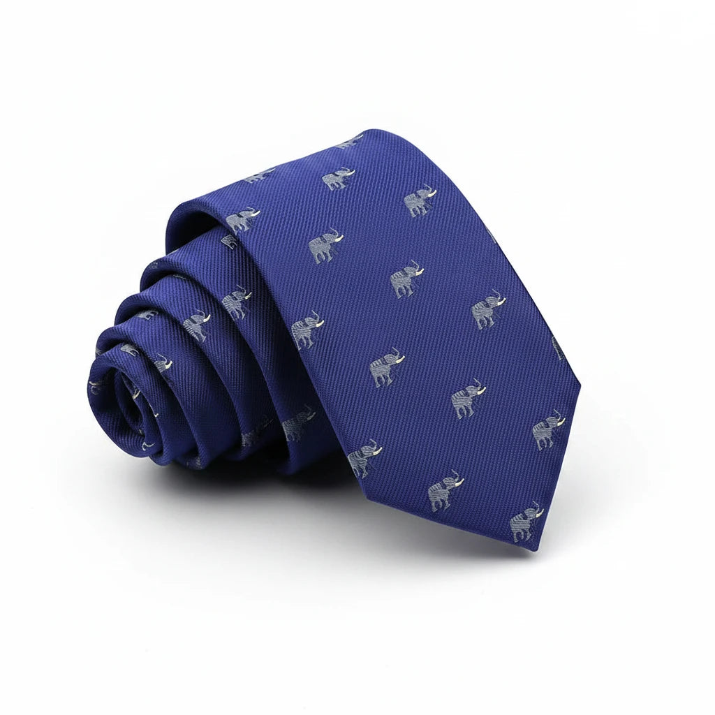 Corbata Elefantes Azul