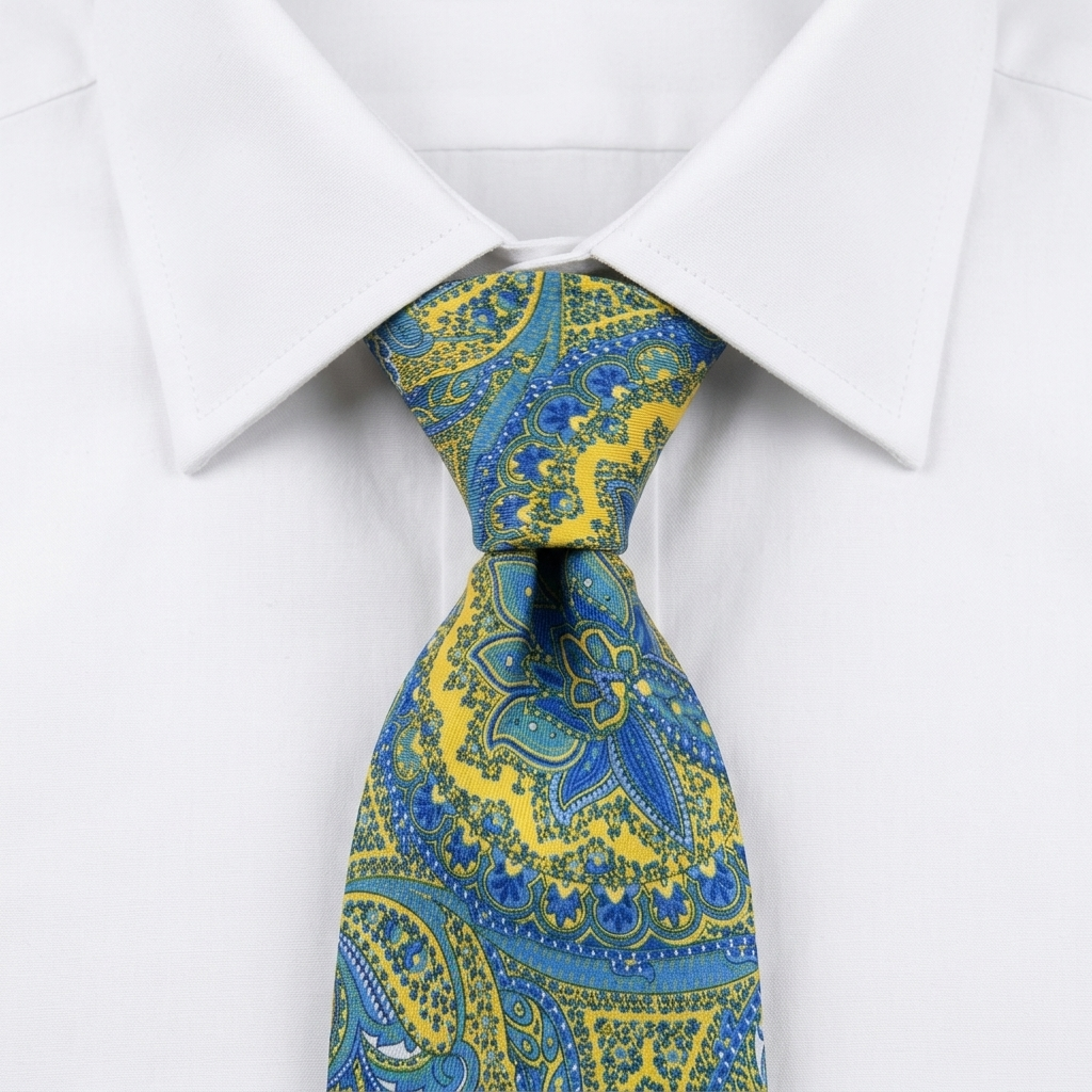 Biella Corbata Paisley estilo camisa