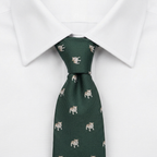 Corbata Bulldog Verde estilo camisa