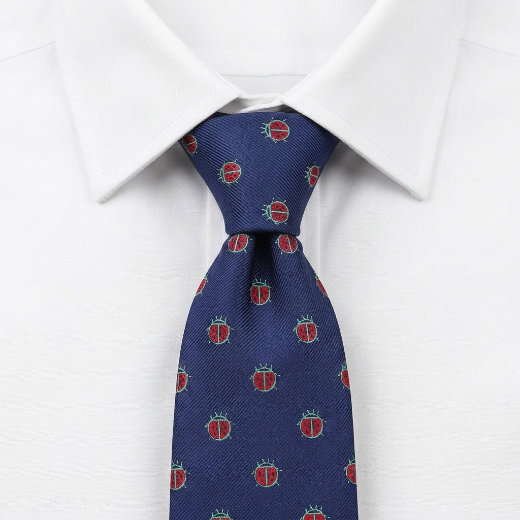Corbata Ladybug Azul estilo camisa