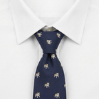 Corbata Bulldog Azul estilo camisa
