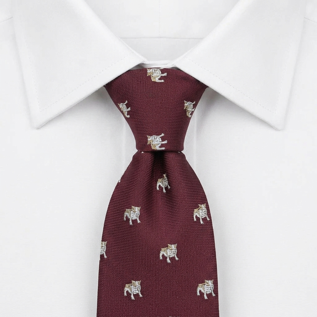 Corbata Bulldog Roja estilo camisa