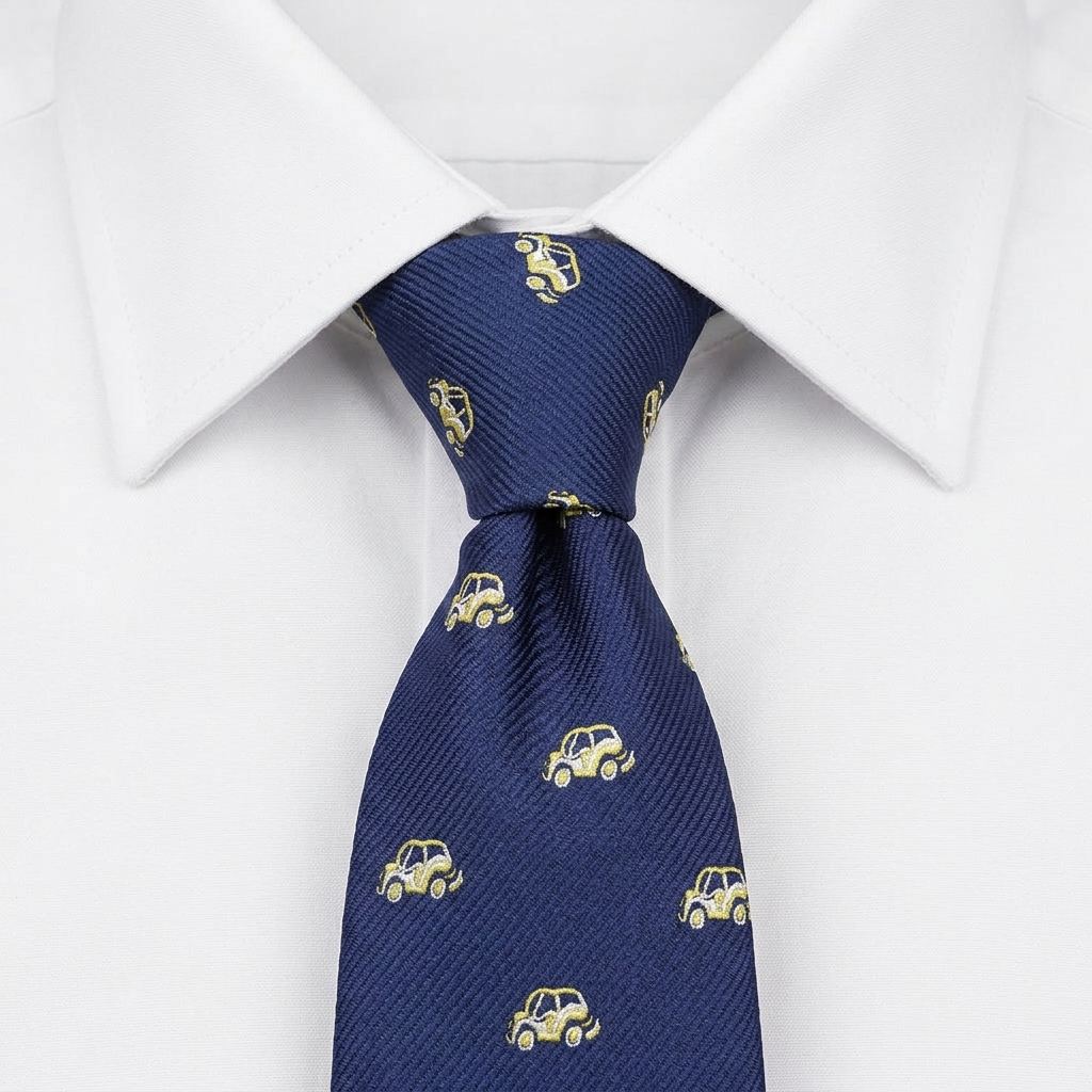 Corbata Auto Azul estilo camisa