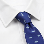 Corbata Shark Azul estilo camisa