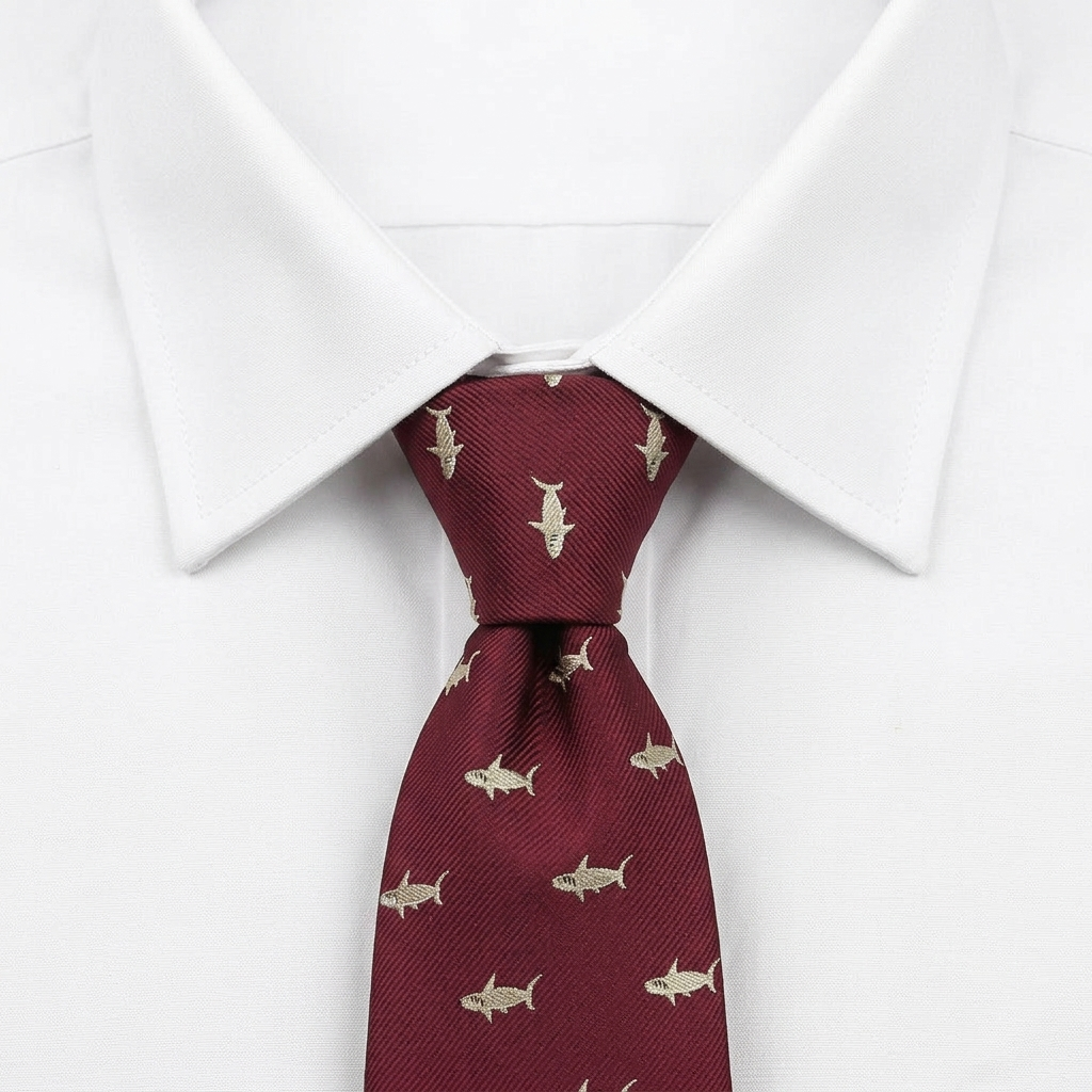Corbata Shark Roja estilo camisa