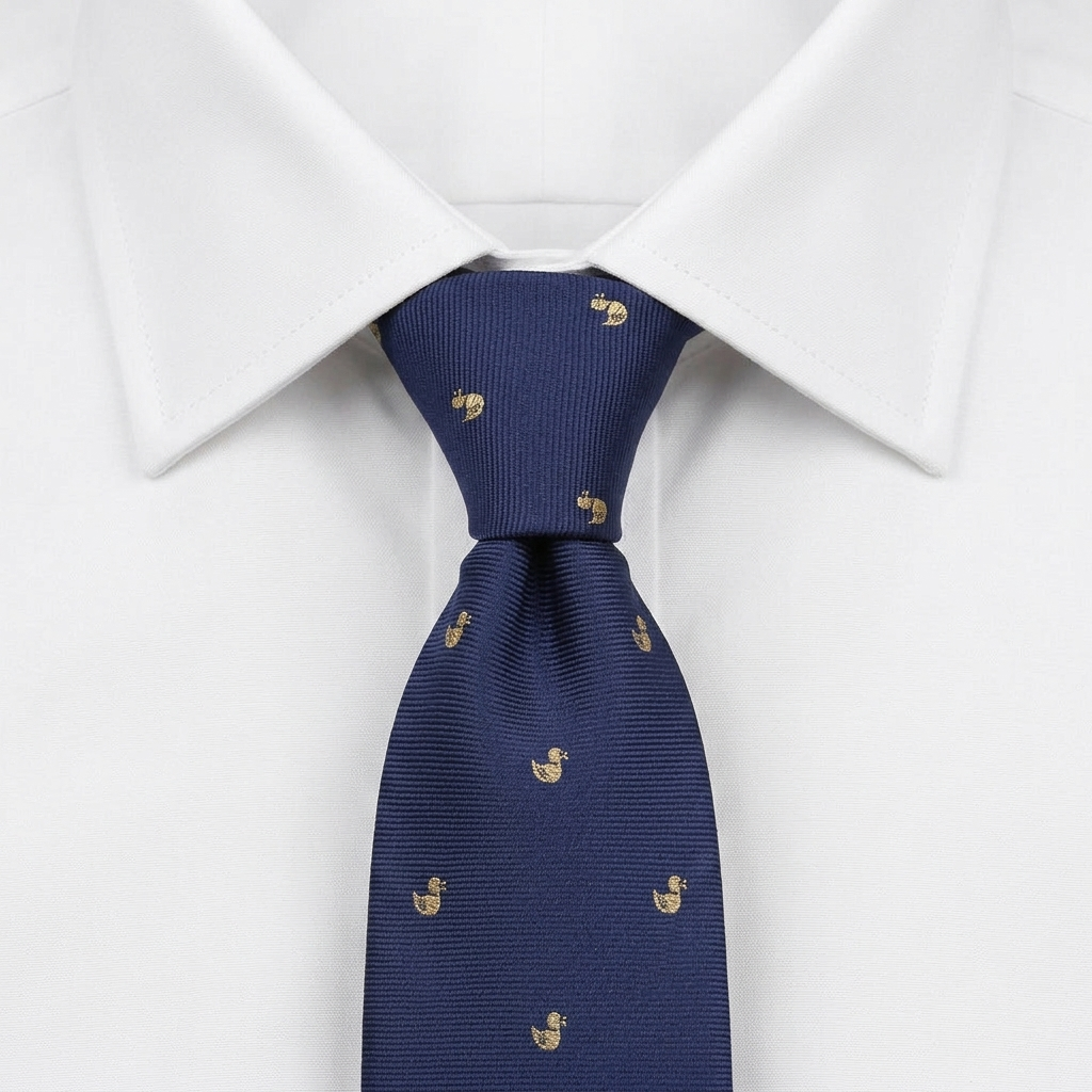 Corbata Patos Azul estilo camisa