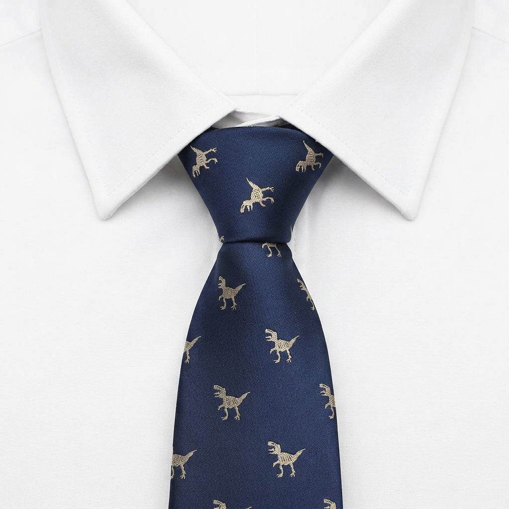 Corbata TRex Azul estilo camisa
