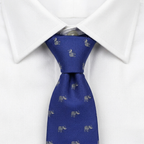 Corbata Elefantes Azul estilo camisa