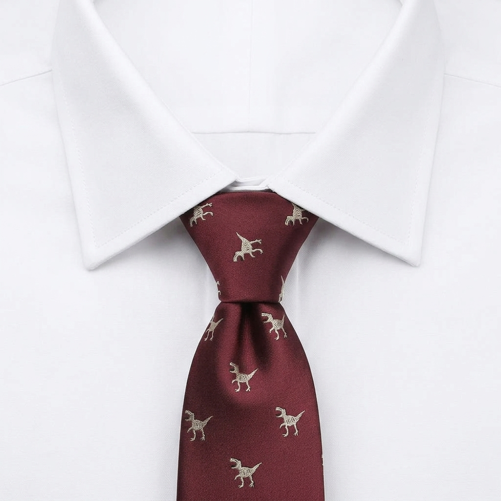 Corbata TRex Roja estilo camisa