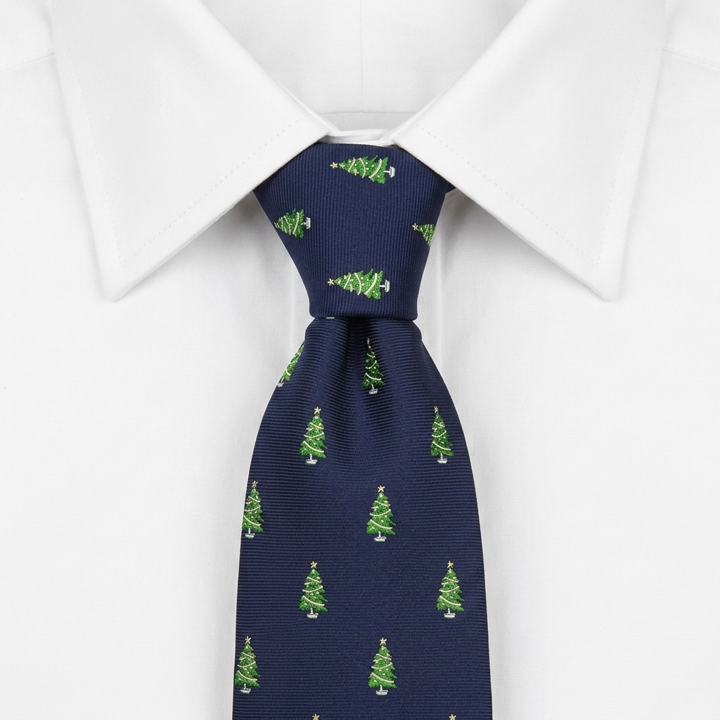 Corbata Pino Navideño estilo camisa