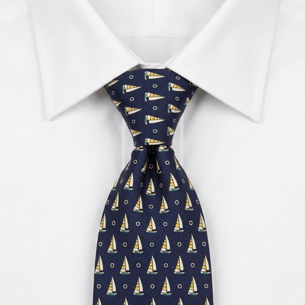 Naviera Corbata Pala Ancha estilo camisa
