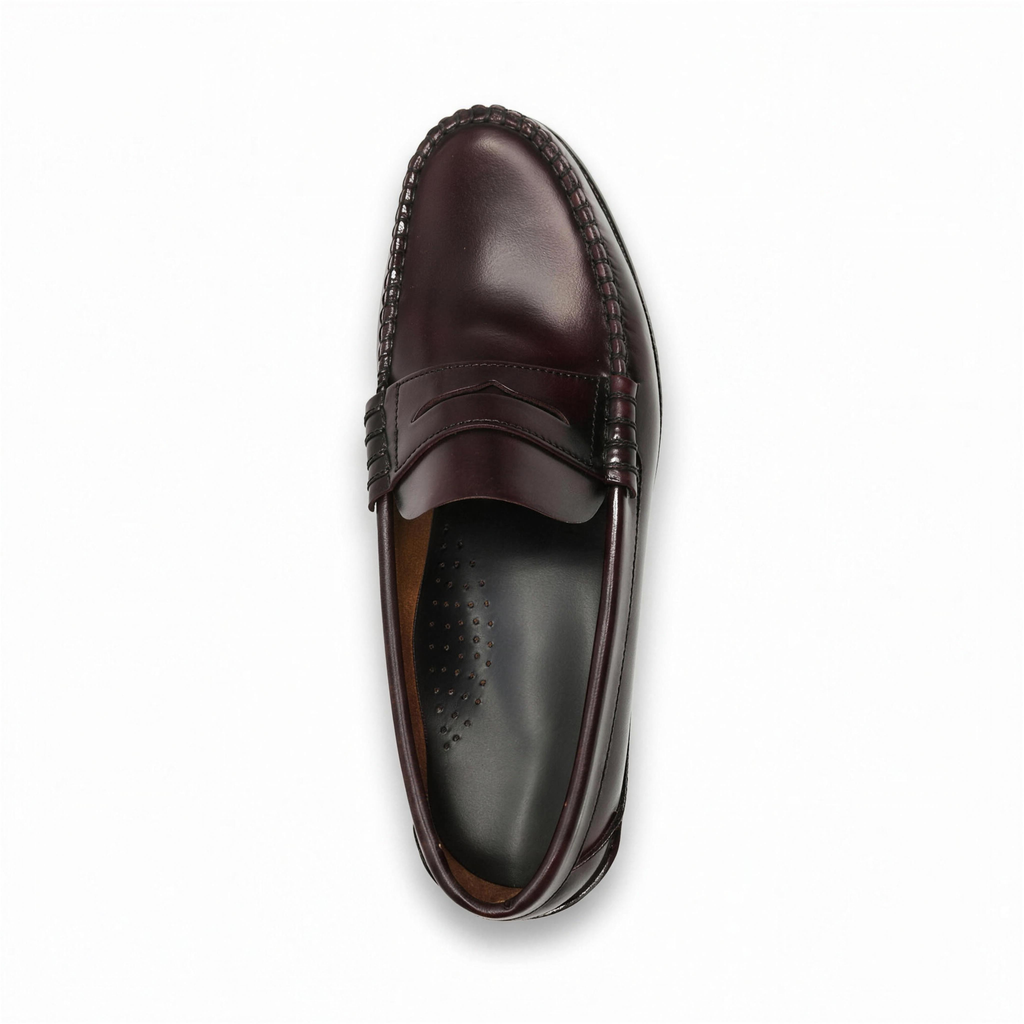 Zapato castellano burdeos de piel para hombre, vista superior